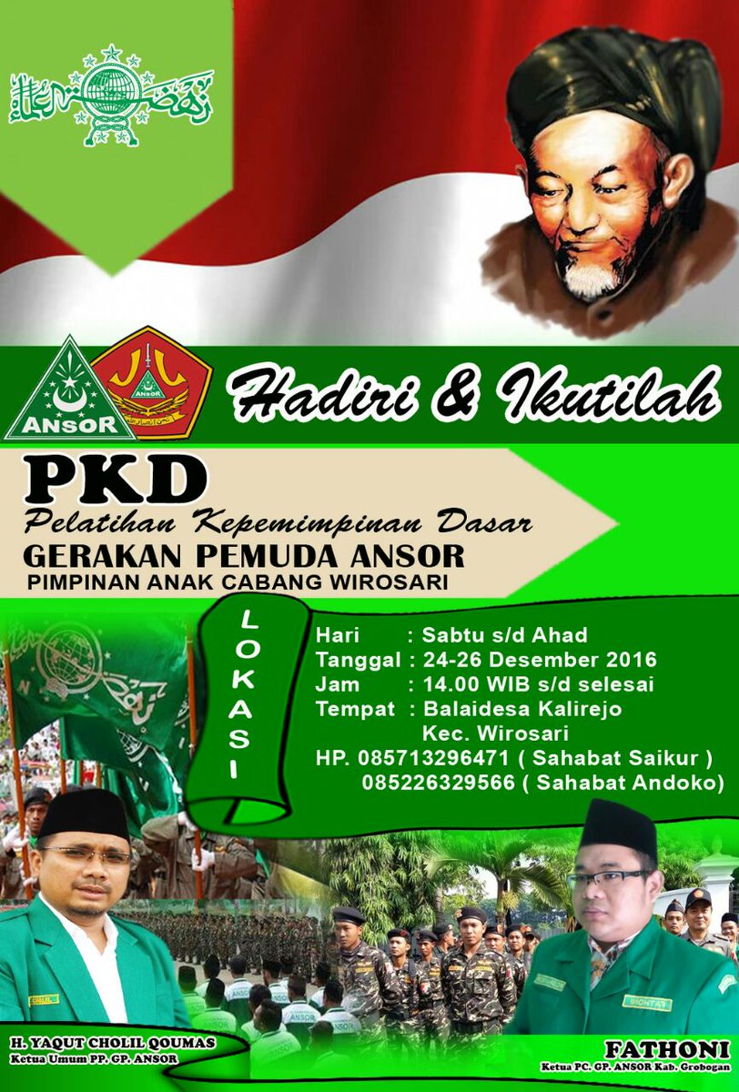 ansor_grobogan's tweet photo. Agenda Kaderisasi PKD &amp; DIKLATSAR BANSER. @putradaerahgro1 @pecrukmughis @SumarniGrobogan https://t.co/Wi7XqqrdmI