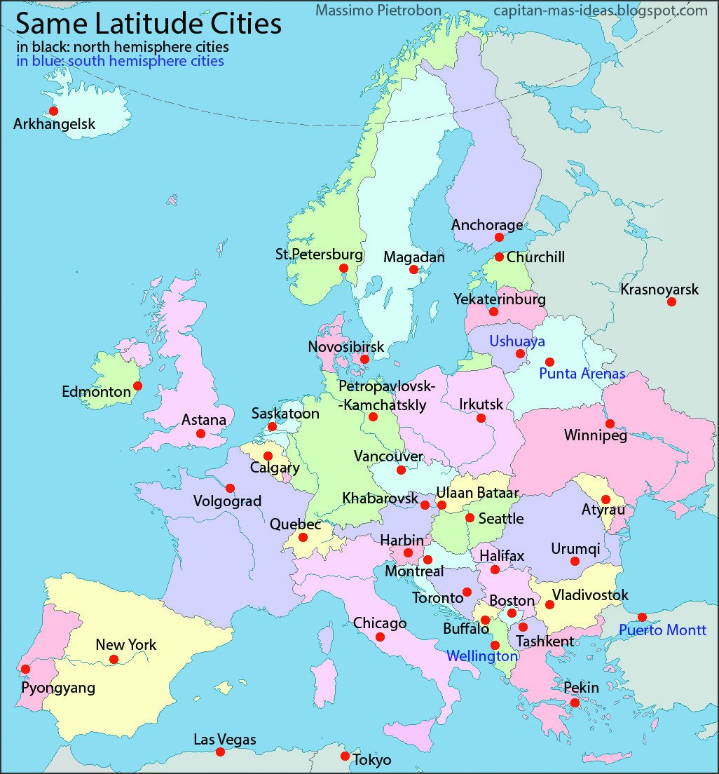 Simon Kuestenmacher on Twitter: "#Map shows cities on same ...