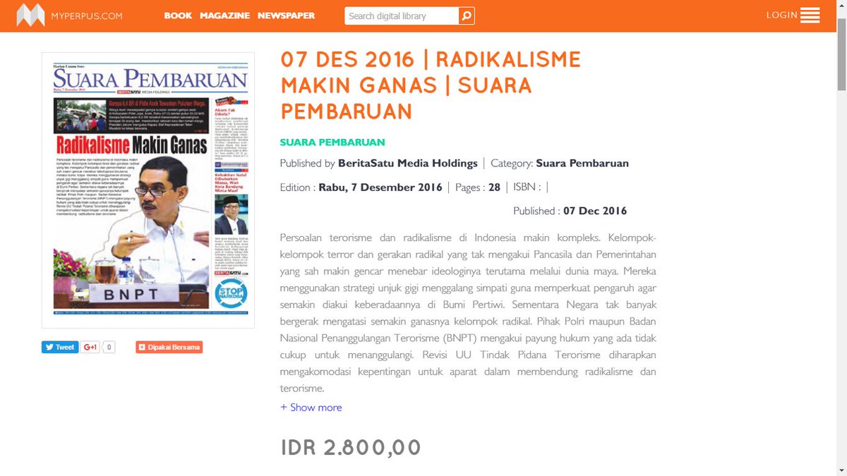 07 DES 2016 | RADIKALISME MAKIN GANAS | SUARA PEMBARUAN
#myperpus <a href="/SuaraPembaruan/">Suara Pembaruan</a> myperpus.com/read/newspaper…