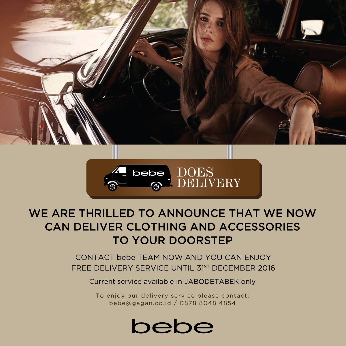 Gaganstore's tweet photo. Experience @bebe_Indonesia free delivery service to your doorstep, until 31 Dec 2016! Contact our team now! *T&amp;C Apply #bebeindonesia https://t.co/GgJFPkDiEH