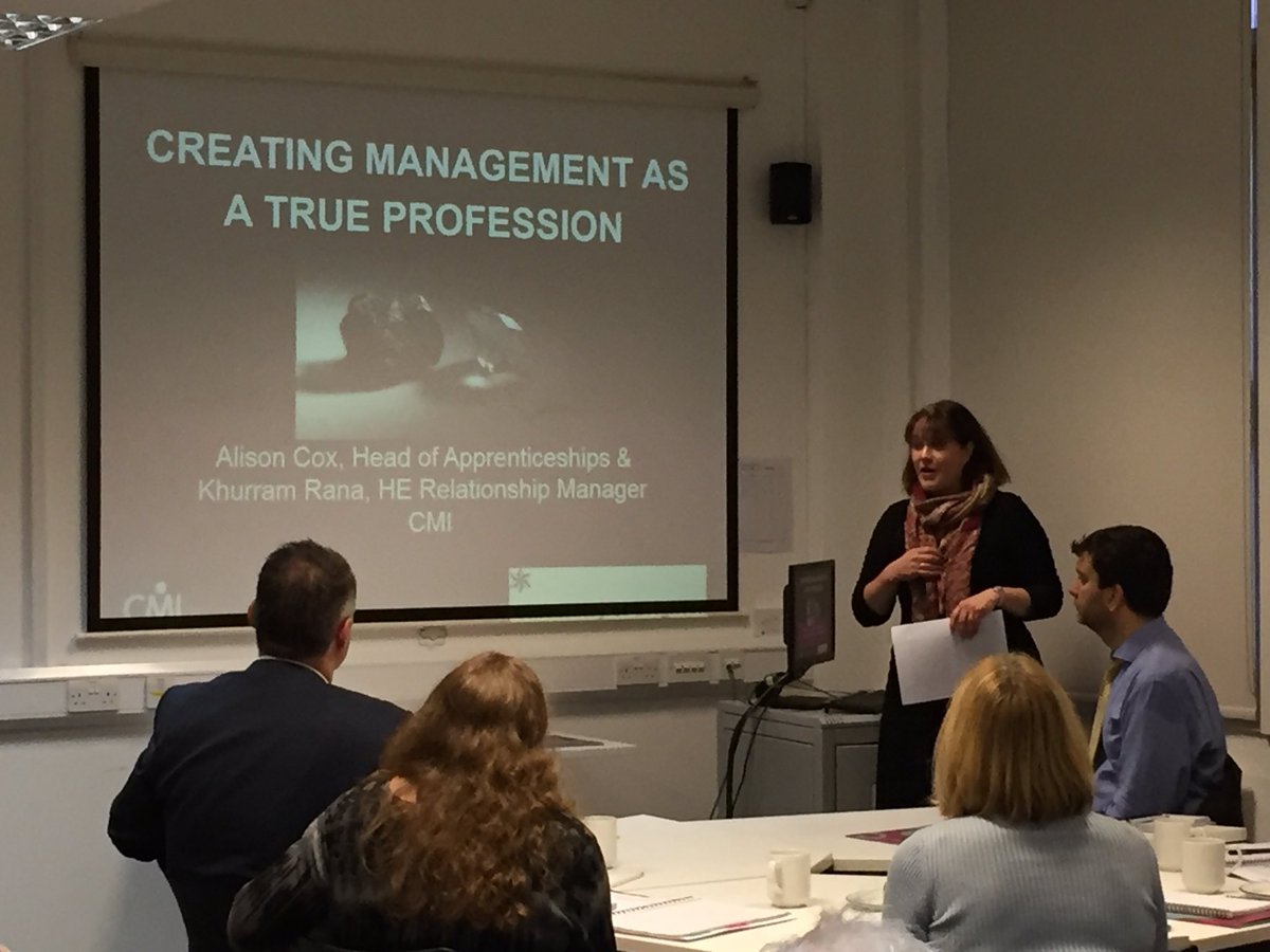 BusLawBrighton's tweet photo. Alison Cox introducing @cmi_managers and the Chartered Manager Degree Apprenticeship https://t.co/cFGZDIK3by