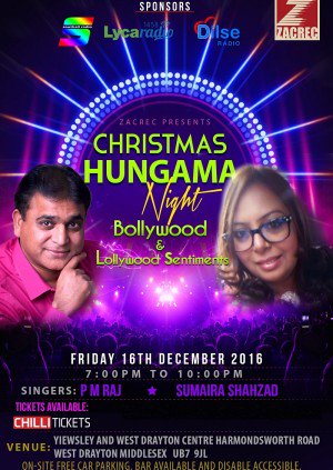 ChilliOfficial's tweet photo. Christmas Hungama Night

Do you love Bhangra, Bollywood &amp; Lollywood Ghazals???

Tickets Selling Fast - Book Now!

https://t.co/NP26hh7fSH https://t.co/0L9lNphonj