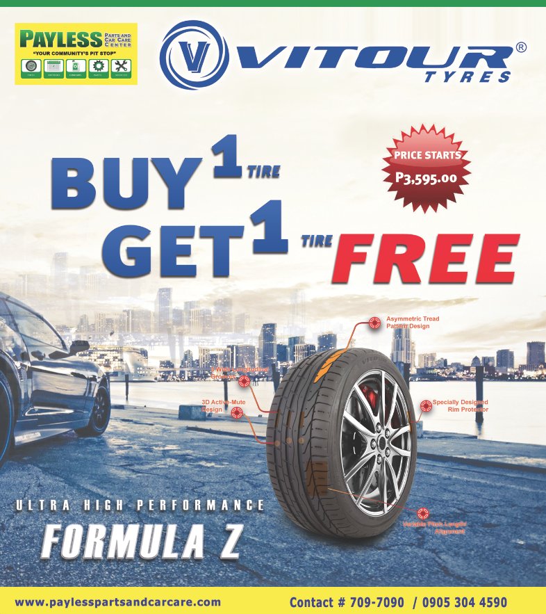 PaylessParts's tweet photo. #XmasSale only @PaylessParts Buy 1 Get 1 Vitour OR Gripmax Tires w/ #Free Wheel Alignment,Tire Balancing,Installation &amp; Nitrogen Inflation https://t.co/02Ly9v8w42