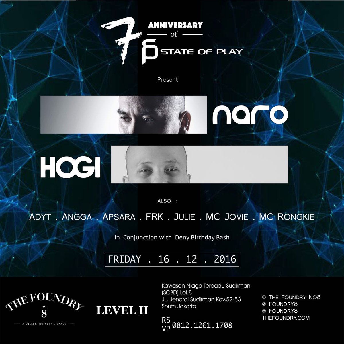 SOP_StateOfPlay's tweet photo. , @foundry8 &amp; @SOP_StateOfPlay presents : "7 Amazing Years in Unity"  16/12/16. feat : @hogiwirjono @Originalnaro
RSVP : 0812.1261.1708 https://t.co/cYhCWyqs3C