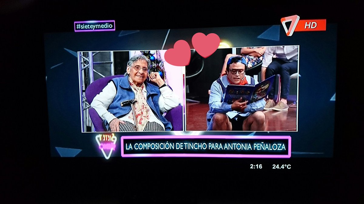 Ahora en #SieteyMedio No te pierdas a Tincho con la abuela Antonia <a href="/MarceloOrtizTV/">Marcelo Ortiz</a> @erikag_loc <a href="/gonzasantotomas/">Gonzalo Santo Tomas</a> <a href="/pauuubermudez/">Paüla Bermüdez</a> <a href="/g_dani/">DANIELA GUTIERREZ ★</a>