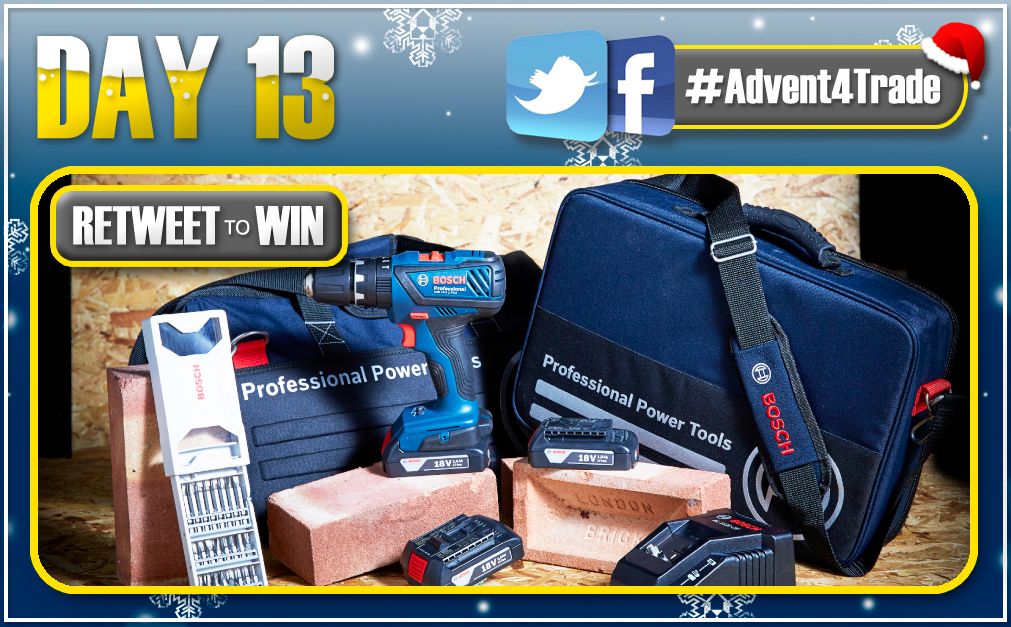 Day 13 - Simply retweet this and we'll send a lucky winner this Bosch power tool set! #Advent4Trade

T&amp;Cs: buff.ly/2gMFwe9