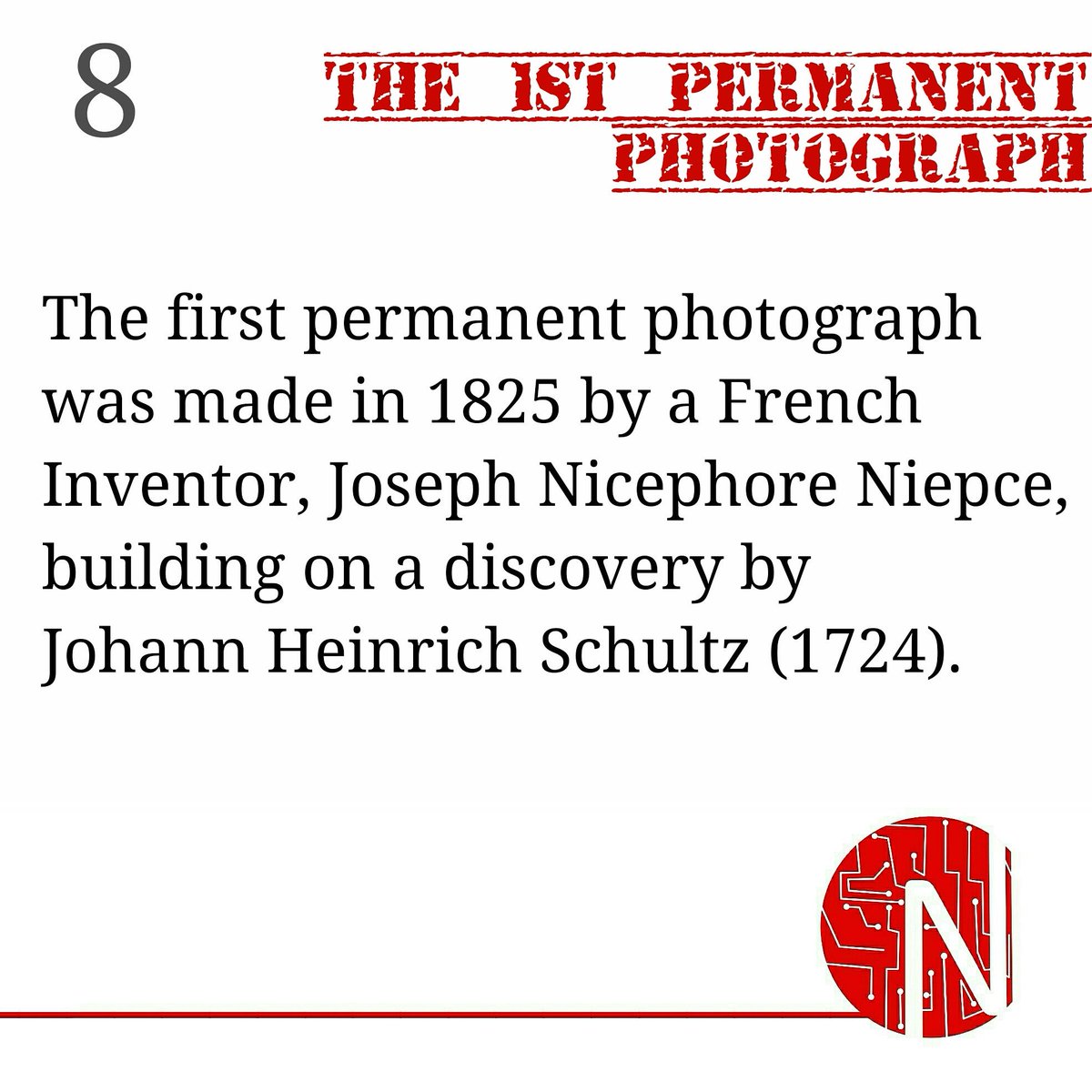 newsication's tweet photo. The 1st Permanent Photograph.
#newsication #news #infographic #info #photography #UMNI #teroticx #french #france #world https://t.co/hJOzN2doT4