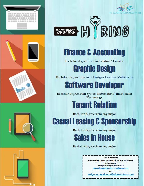 PT ALAM SUTERA REALTY TBK

For more info: goo.gl/2TwsZm  

#jobvacancy #CareerCenterUPH