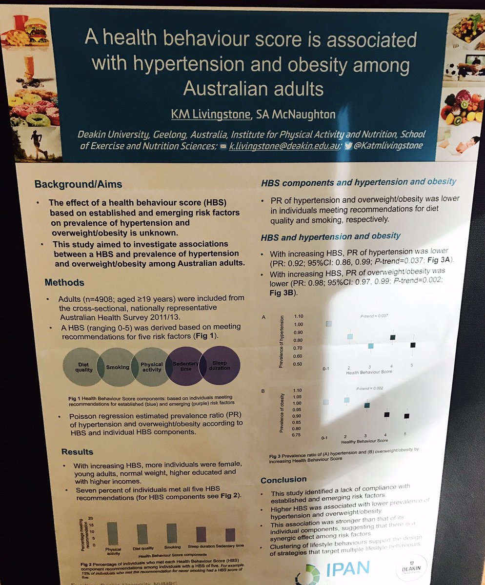 Katmlivingstone's tweet photo. @DeakinIPAN #research on the importance of health behaviours on #obesity and #hypertension at #VOC2016 @Baker_IDI https://t.co/O34xunmJJg