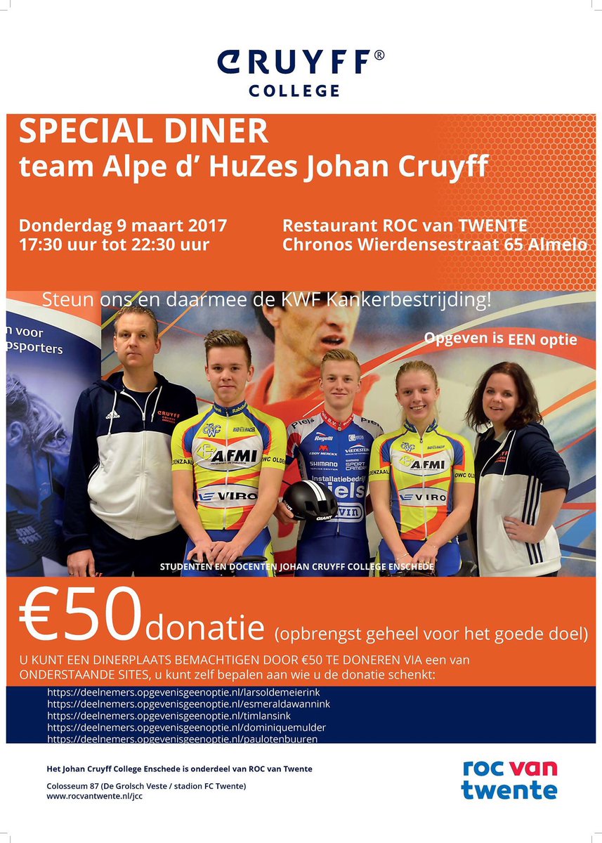 Paulo ten Buuren (@ptenbuuren) on Twitter photo SPECIAL DINER team <a href="/alpedhuzes/">Alpe d'HuZes</a> <a href="/JCC_Enschede/">Johan Cruyff College</a> opgeven voor dit diner is een optie! Doneer €50 via deelnemers.opgevenisgeenoptie.nl/paulotenbuuren voor een dinerplek! SPECIAL DINER team <a href="/alpedhuzes/">Alpe d'HuZes</a> <a href="/JCC_Enschede/">Johan Cruyff College</a> opgeven voor dit diner is een optie! Doneer €50 via deelnemers.opgevenisgeenoptie.nl/paulotenbuuren voor een dinerplek!