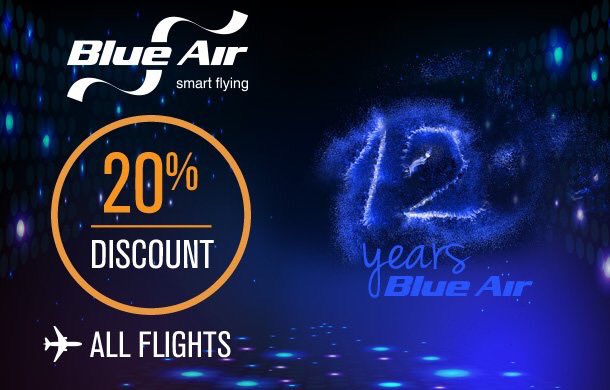 BlueAir_UK's tweet photo. Guess what? We've turned 12! Come and celebrate and enjoy 20% off ALL FLIGHTS TODAY! Call to book: 0203 795 7715 https://t.co/i4SXlFePYV