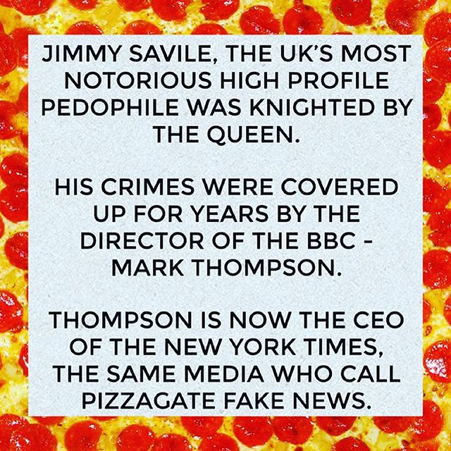 pastorbones's tweet photo. #JimmySavile Cover Up and the #NYTimes #FakeNews #PizzaGate connection. https://t.co/aI3xLHICa9