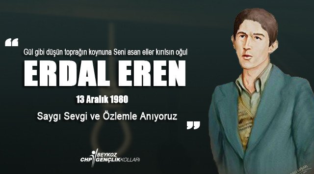 Henüz 17 yaşındayken asılan bir çocuk düşünün. O çocuğun adı #ErdalEren ve bugün Erdal Eren'in ölüm yıldönümü. 
#ErdalErenHep17Yaşında