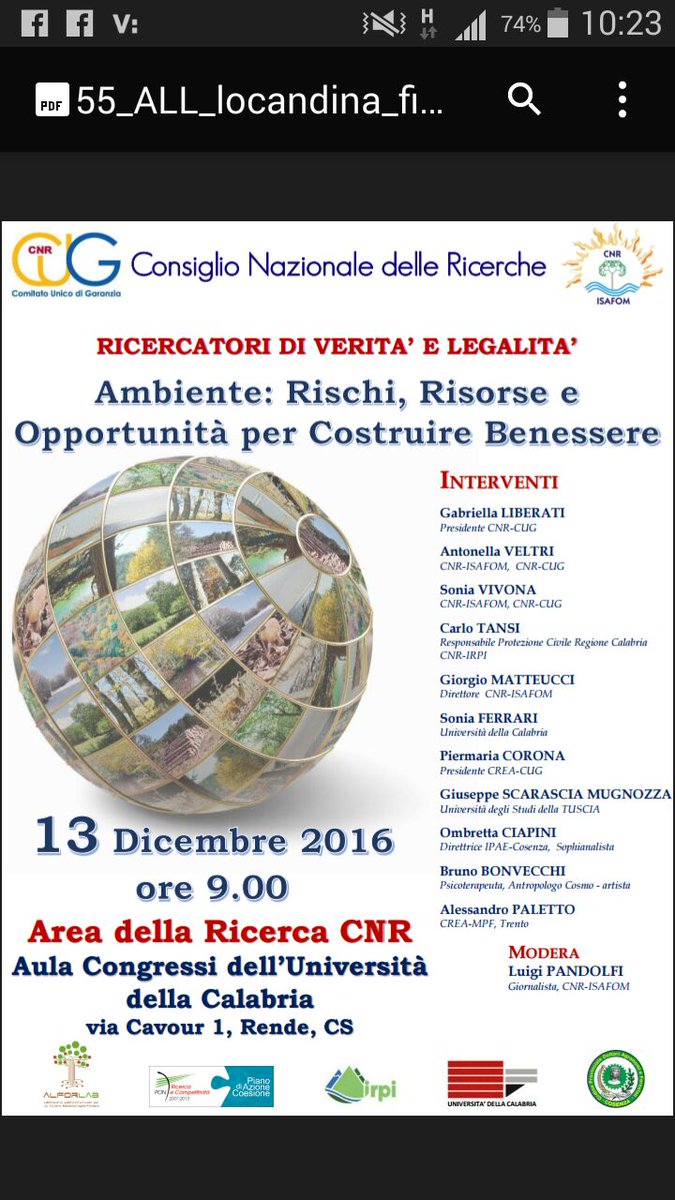 GioMatLTER's tweet photo. Oggi a Rende Convegno #CNR #CUG #ISAFOM https://t.co/8la48ZjaJc @StampaCnr @CNRDTA @DiSBAcnr @Andreacritico @ISPRA_Press @ArpaCalabria https://t.co/nDBv5EGVLG
