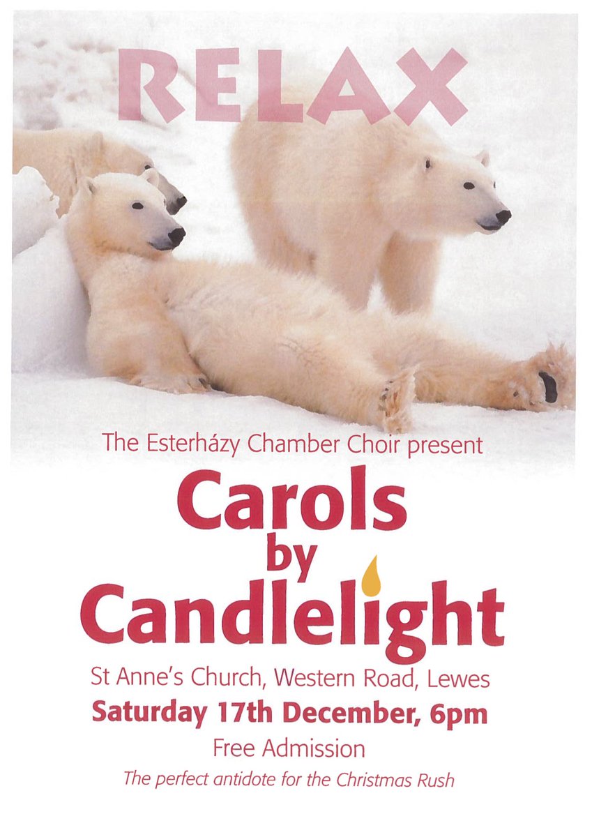 Come and join in our annual #Christmas #carols #concert.  Many of your favourites and more.  This Saturday 17 December, 6pm in #Lewes.