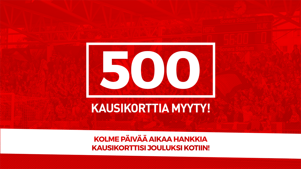 HIFK myynyt yli 500 kausikorttia! Hanki omasi 15.12. mennessä niin se ehtii jouluksi kotiin! hifkfotboll.fi/hifk-myynyt-vi… #HIFK #Veikkausliiga