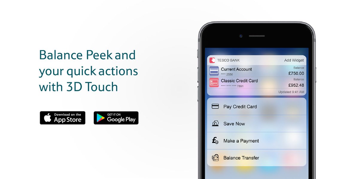Tesco Bank Help On Twitter With 3d Touch You Can Now Perform A Number Of Quick Actions In Our App To Help Get Things Done Quicker Learn More Https T Co Fambd5p5vr Https T Co 0nbb6r6pvo