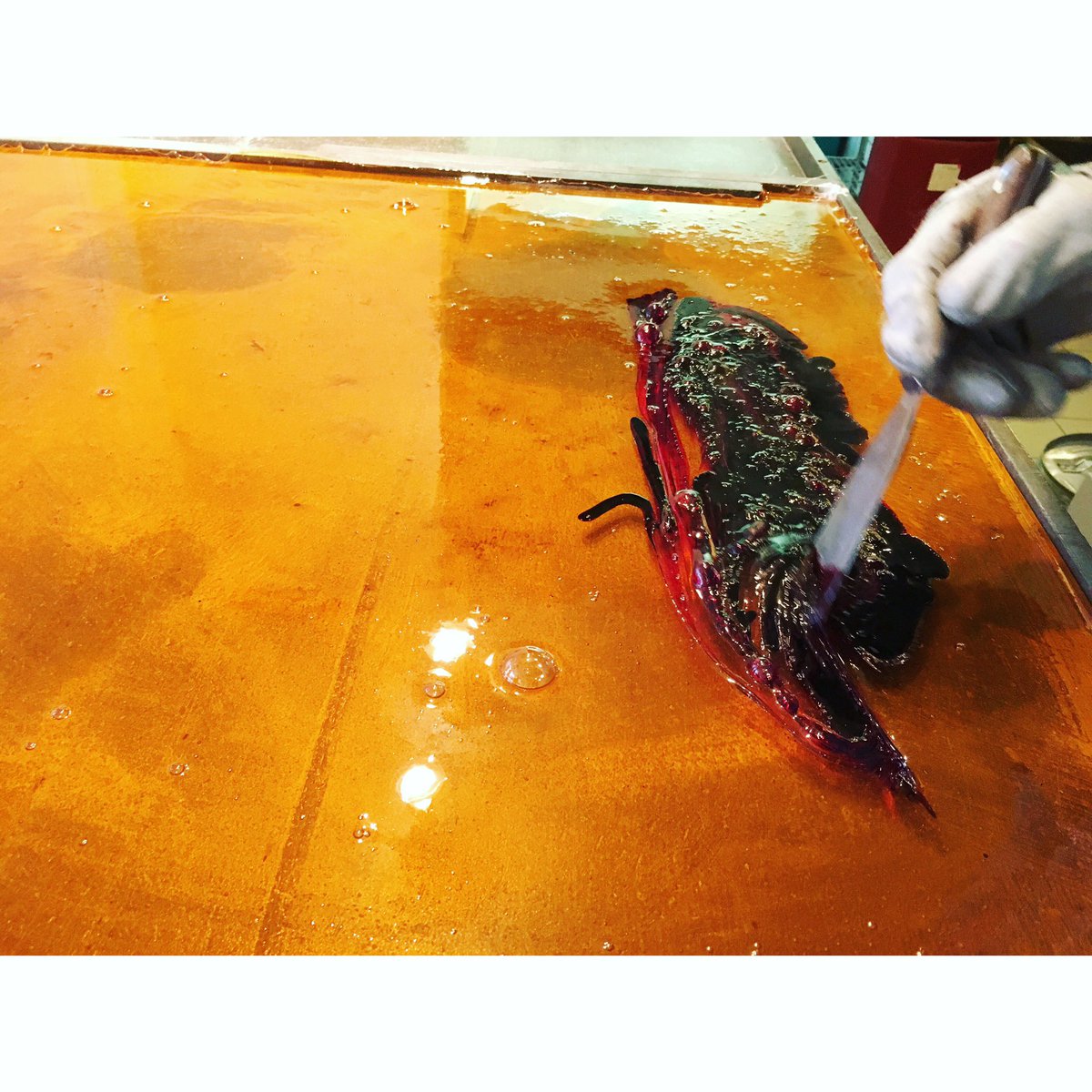 Preparing a new batch of extremely hot chili sweets with all natural strawberry flavour and Trinidad Moruga Scorpion pepper ❤🌶🍓🍬