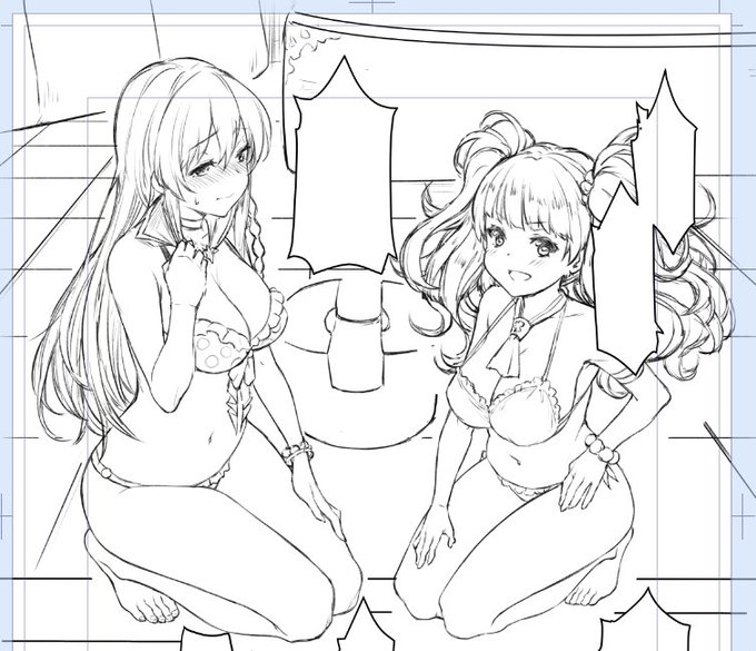 くそwww、帽子がないなら、これは誰か全然分からなくなった、これは多分会場おまけになるリーシャとモニカ本です('・ω・) 