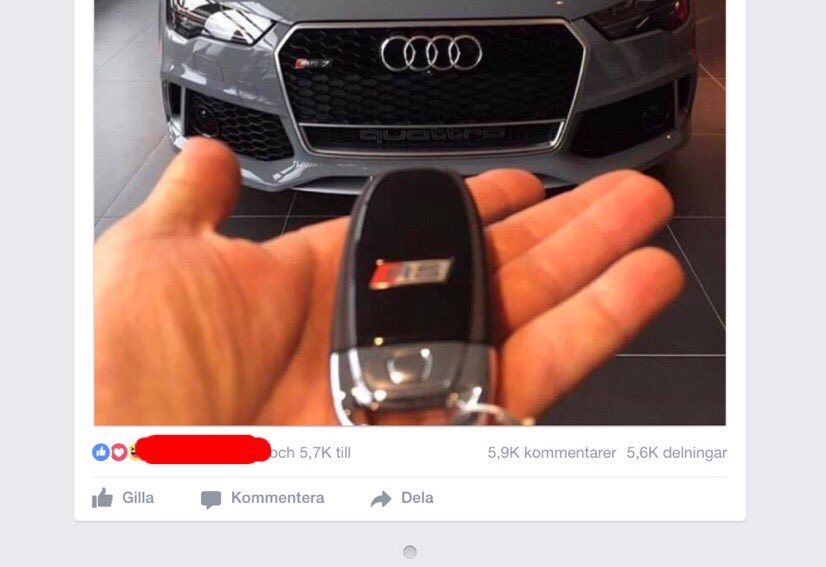 ellenperssson's tweet photo. Vilka är dessa drygt 6000 människorna som tror att de ska vinna en ny Audi genom att följa dessa tre steg från en sida skapad för 5h sedan https://t.co/xoia62a70I
