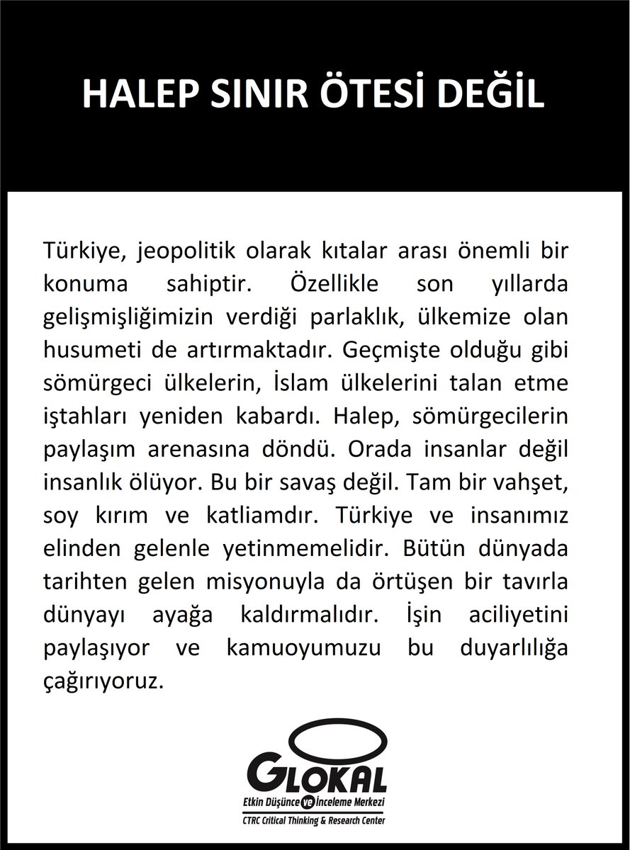 glokaledim's tweet photo. HALEP SINIR ÖTESİ DEĞİL @Akparti 
 #HalepeKoridorAçılsın https://t.co/wzgWLQAsM0