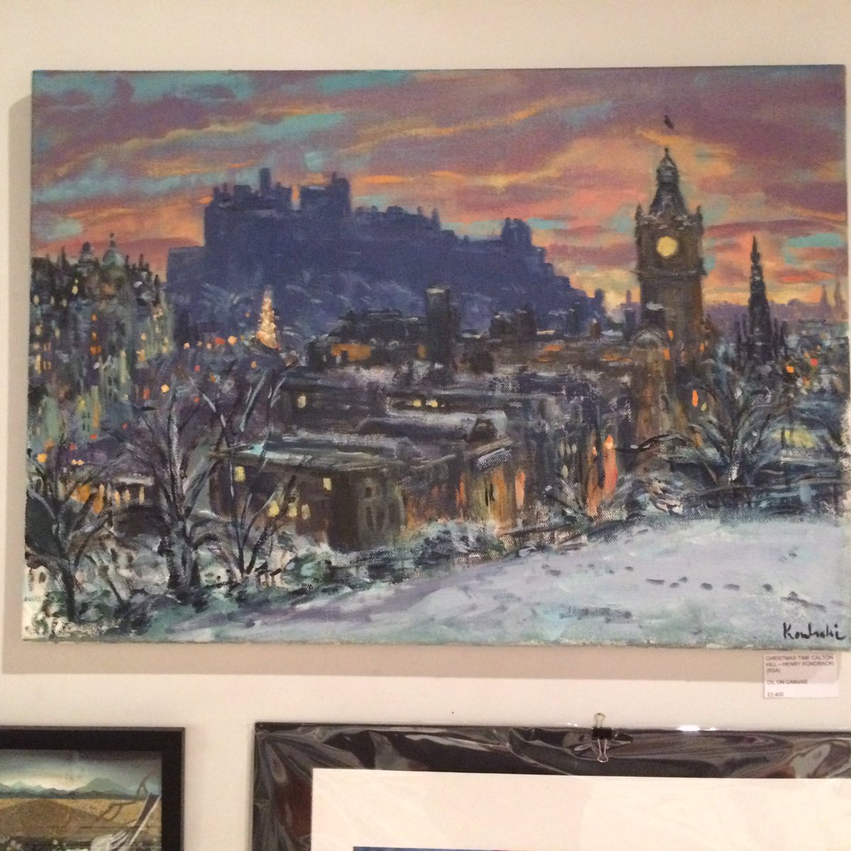 New into the Gallery - Christmas Time Calton Hill - 60cm x 85cm - oil on canvas - £3,400