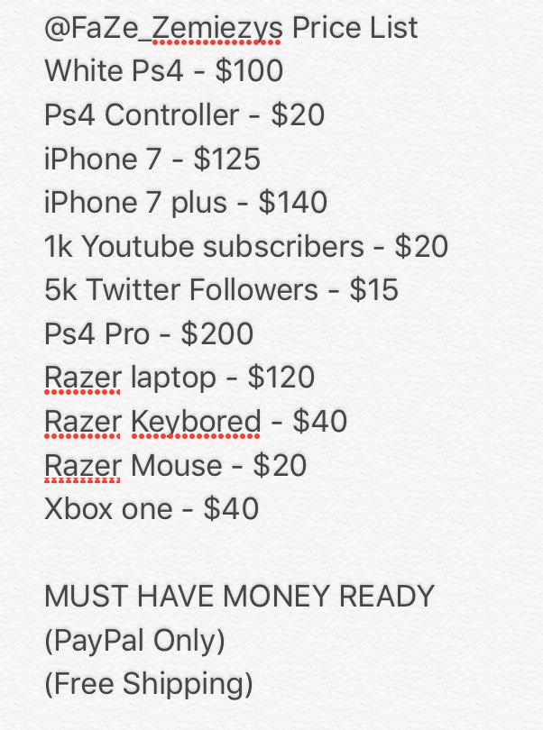 FaZe_Zemiezys's tweet image. Selling Stuff @DNR_CREW 
DM or Reply If interested

RT to win one of these items!