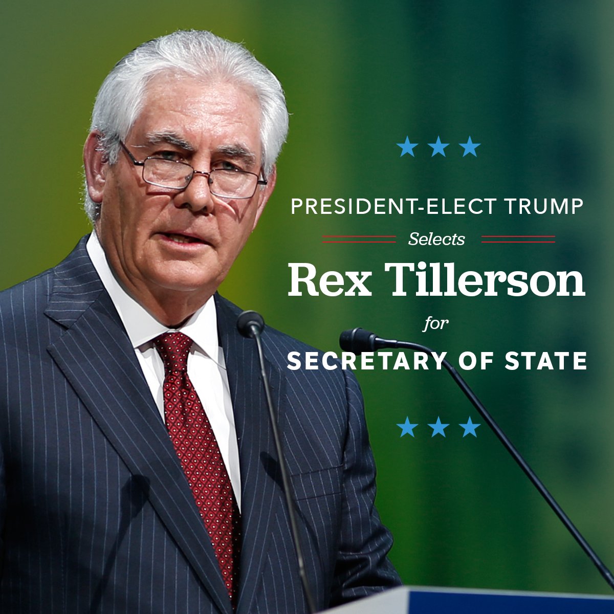 Presidentelect realDonaldTrump selects Rex Tillerson as Secretary of