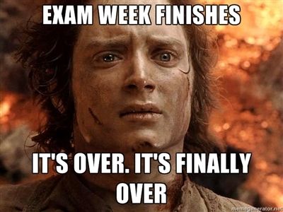 Happy Last day of finals! We're here until 6pm if you want to turn in your rentals. They're due to us by Friday when we close at 4pm.