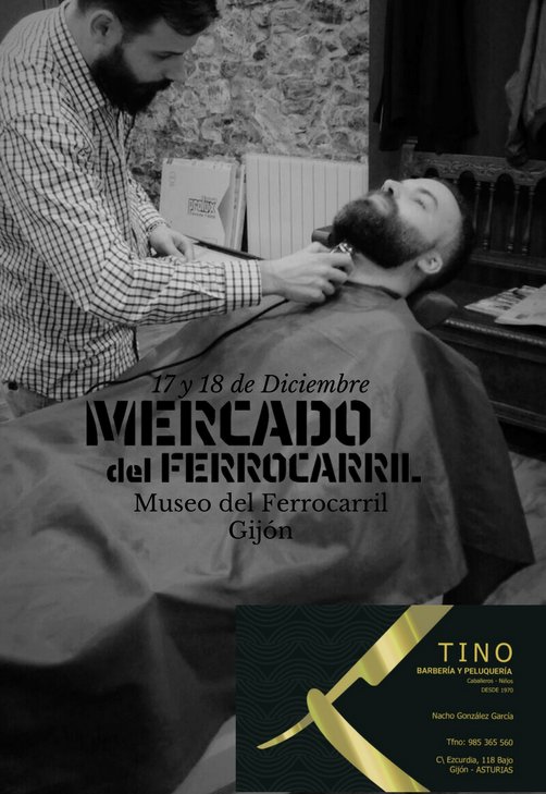 Este fin de semana acércate al #MercadoDelFerrocarril a arreglar, cuidar y afeitar tu #barba con los mejores profesionales #barbería #Gijón