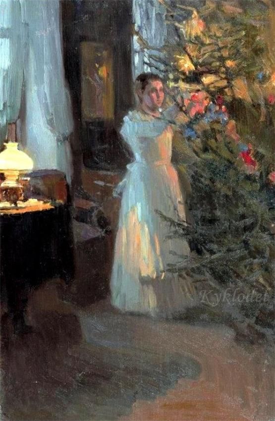 "The christmas tree" 1910, Korin A. M. #waitingforchristmas #DonneInArte #Artlovers