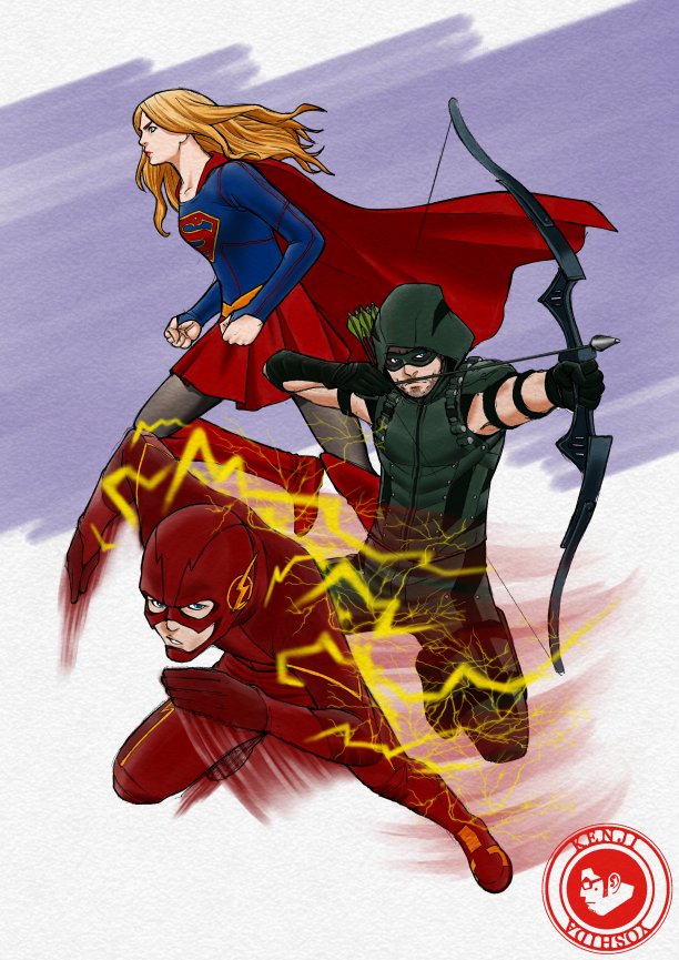 吉田 健二 大好きなdcドラマ アロー フラッシュ スーパーガールを描いてみた Arrow Theflash Supergirl Dcドラマ イラスト