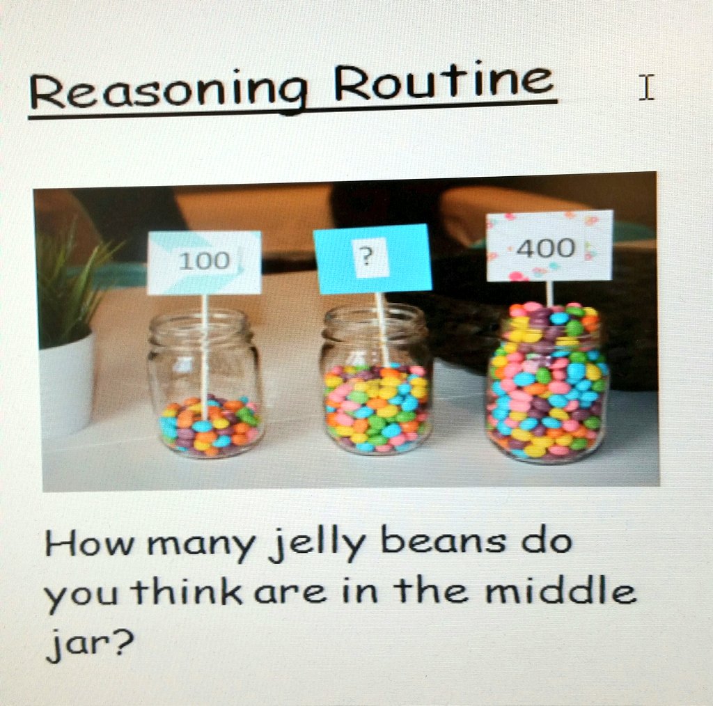 Today's #reasoning routine!   What's your #estimate? <a href="/BerylFordPS/">Beryl Ford PS</a> #2A #mathroutines #accountabletalk