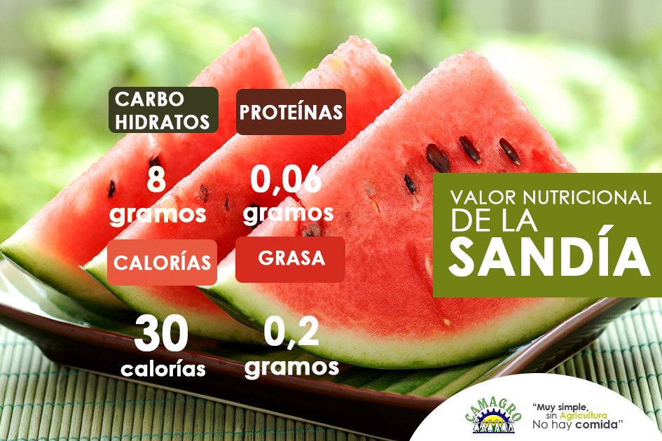¿Conoces el valor nutricional de una ración de sandía?
Acá te lo presentamos