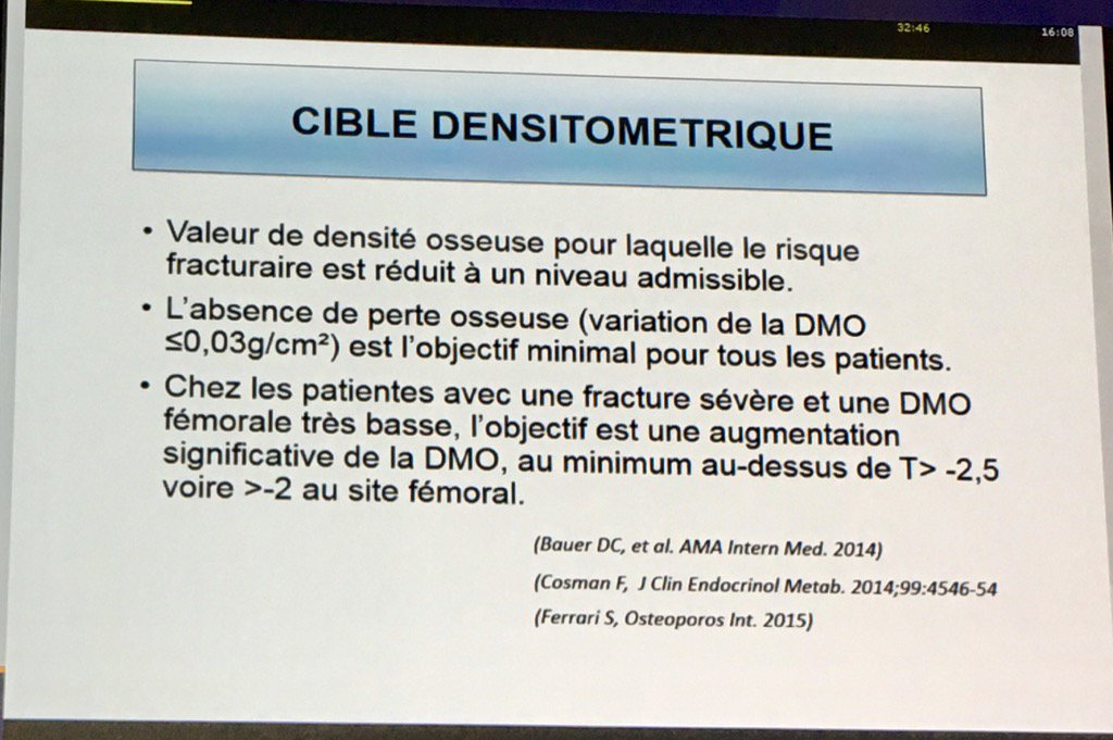 MRhumato's tweet photo. Changement de paradigme dans l'ostéoporose : le T-score sous traitement devient une cible thérapeutique #sfr2016 https://t.co/r8A0ULEssg