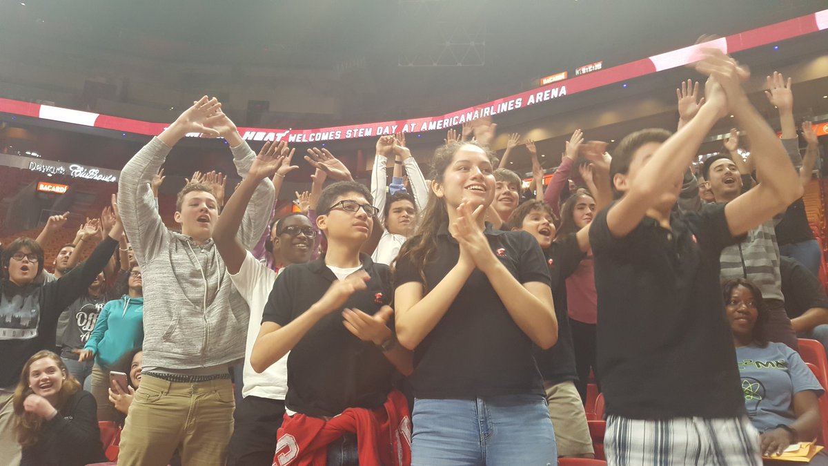 MDCPSSTEAM's tweet photo. Small and big enjoying the inaugural #HEATSTEMDay. Hope you can participate next year. #MDCPSSTEAM @BrowardSTEM @MiamiHEAT https://t.co/qOVnQvB1np