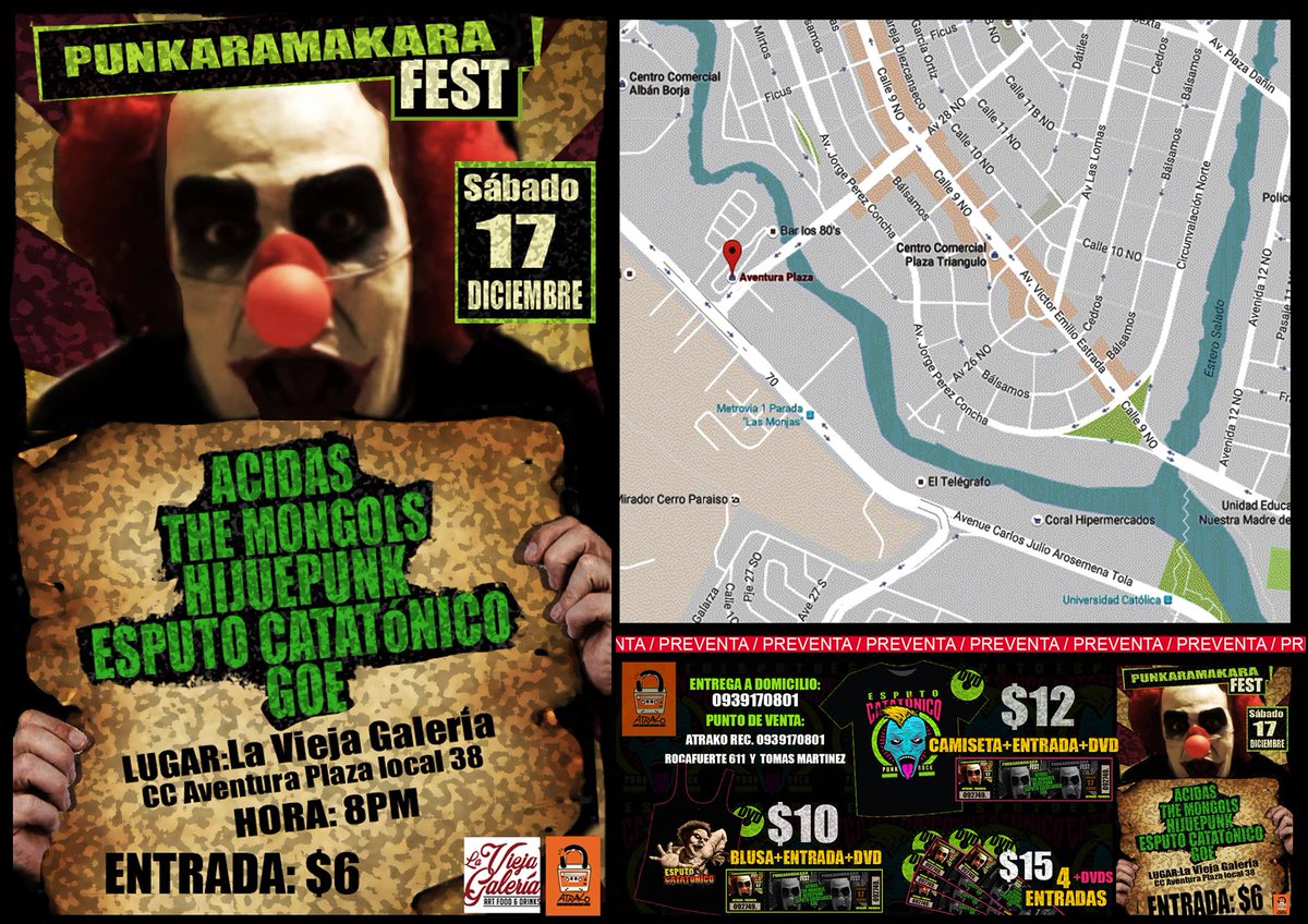 Croquis para llegar al conciertazo de este sábado, en @Laviejagaleria 
¡PUNKARAMAKARA FEST!
G.O.E, Esputo Catatónico, Hijuepunk y más.
RT