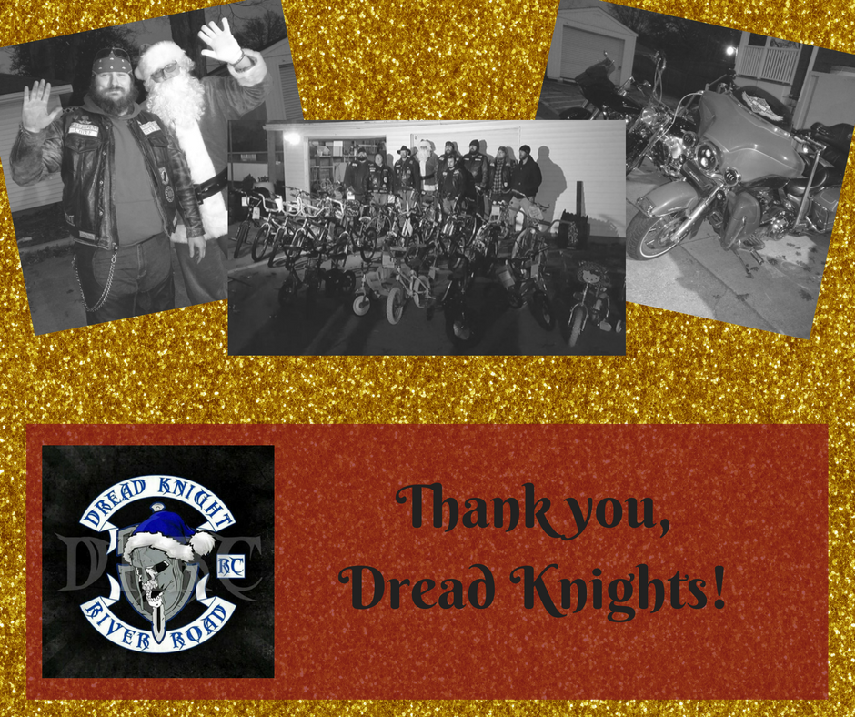QuanadaIllinois's tweet photo. Dread Knights delivered bikes to the shelter last night for the kids we serve. #forever2wheels #bikelife More here: https://t.co/Ajv5KD3Vnk https://t.co/ehwo47LVyO