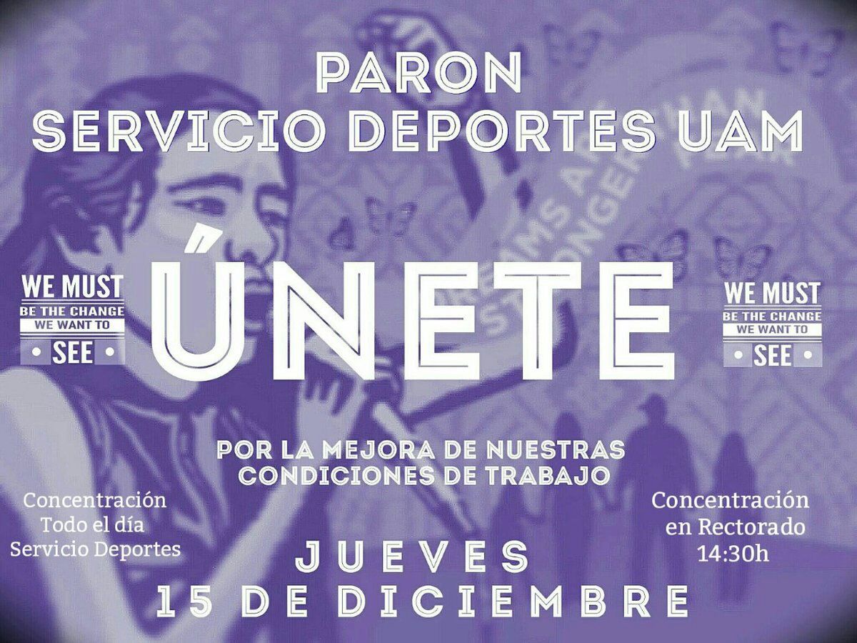 DchoAlaProtesta's tweet photo. Las trabajadoras del servicio de deportes de la UAM, en lucha por la mejora de sus condiciones laborales. https://t.co/S2VwsiNlzw