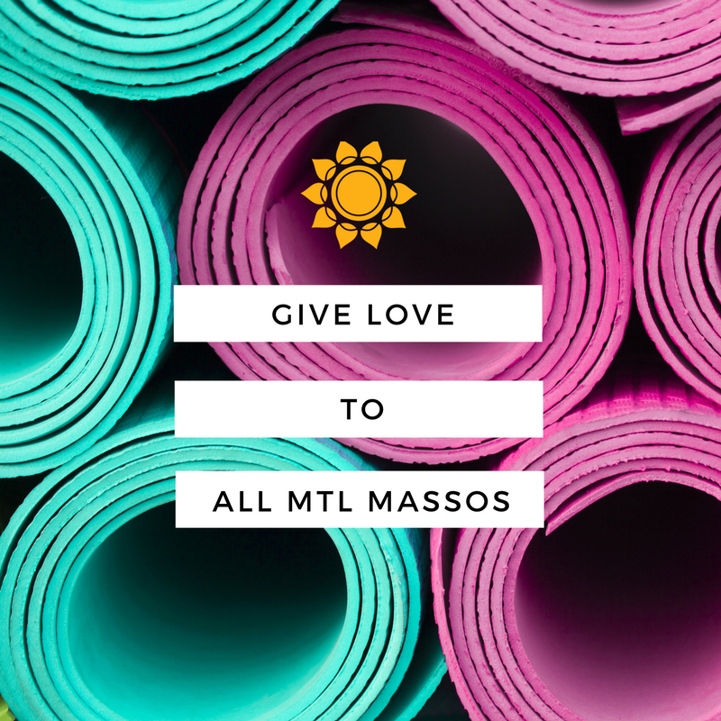 FREE YOGA TO ALL #MASSAGETHERAPIST OF #MONTREAL !!
Until 15/01/2017, come to any class at #studiobliss for FREE!
It's time to give YOU love!