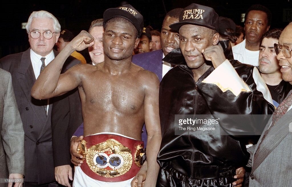 PunchZoneAris's tweet photo. #OnThisDay in 1991, James Toney and Mike McCallum battled to a 12 round draw in one of the best pure #boxing displays you'll ever see. https://t.co/EzahLG7xr3