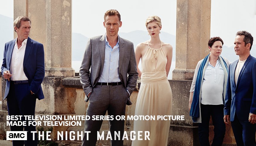 NightManagerAMC's tweet photo. Let’s send our best to #TheNightManager cast and crew for their @goldenglobes nomination in the Best Television Limited Series category! https://t.co/3I5xZEcI4Q