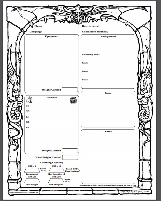 Chaoticnikki Blm Stopthtoldwoman I Found Them By Googling Old School D Amp D 5e Character Sheets Sean Young Twitter