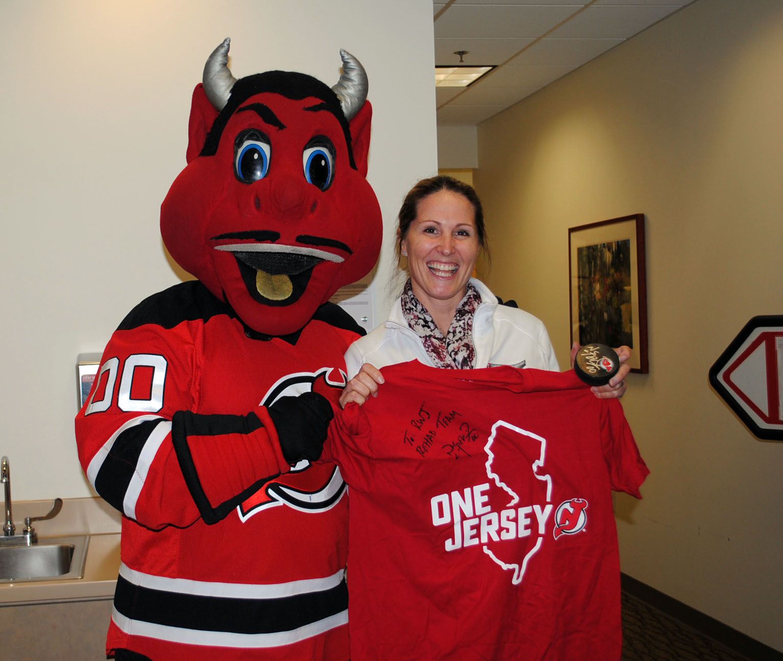 N.J. Devil of the New Jersey Devils Mascot Costume Red Devil