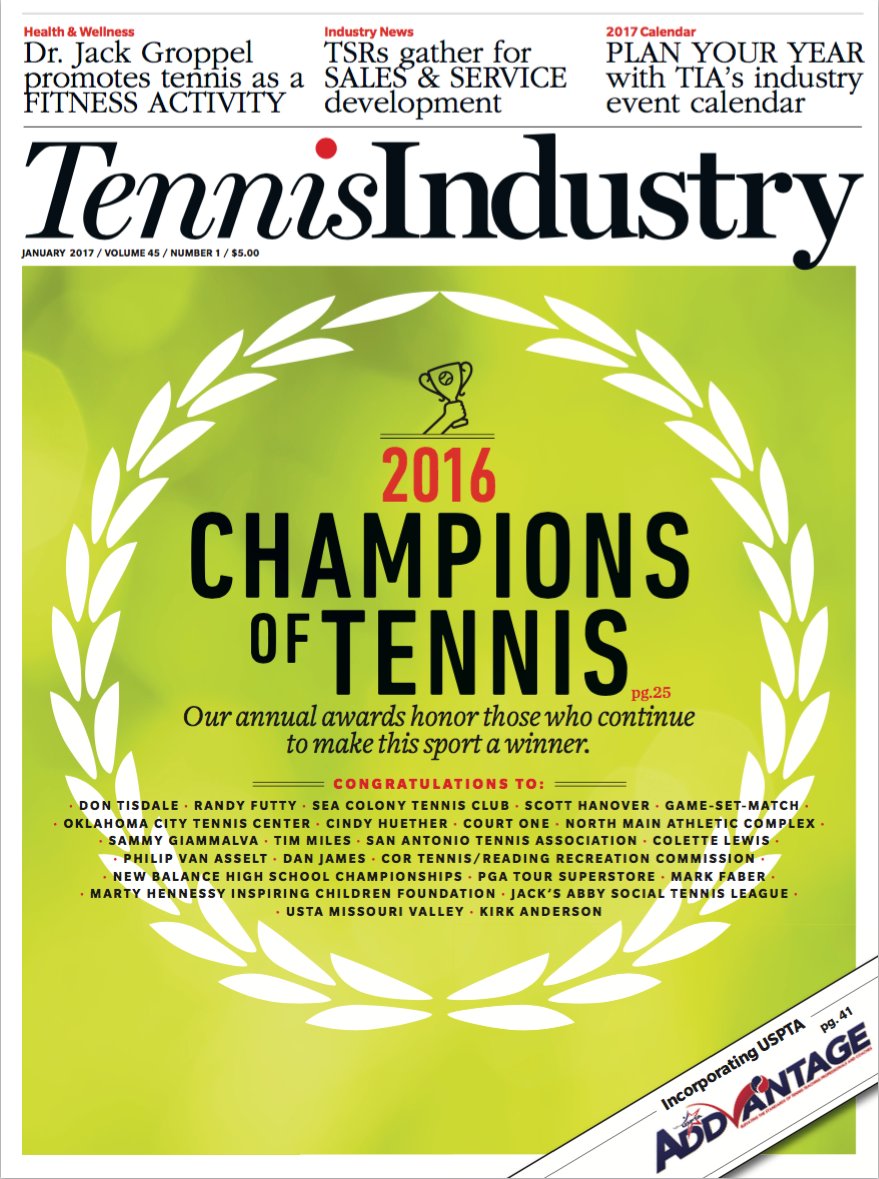 Racquet Sports Industry Magazine (@rsimagazine) on Twitter photo Congrats to all our 2016 #ChampionsOfTennis!  More:  goo.gl/sOLJ4S Congrats to all our 2016 #ChampionsOfTennis!  More:  goo.gl/sOLJ4S