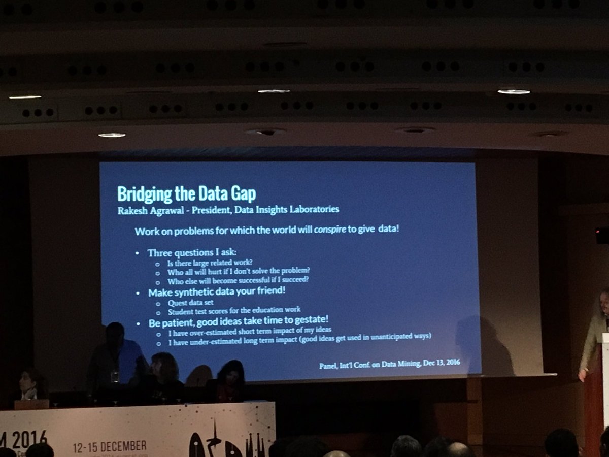 Great advice from Rakesh... as usual! #icdm2016