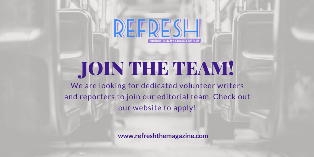 refreshmag3125's tweet photo. Interested in joining the Refresh team? #writerswanted #contributorsneeded #gospel #refreshmag #jan1 https://t.co/qMF1lCq7fB