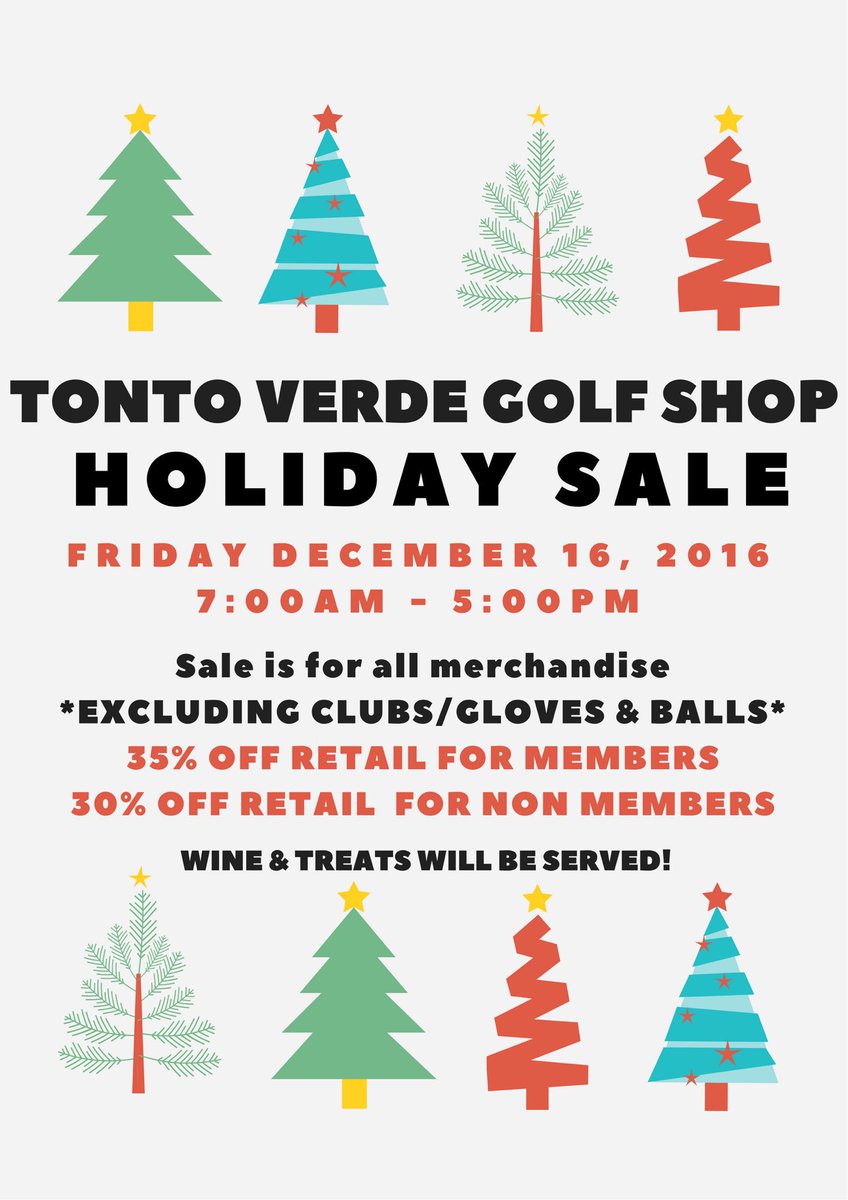 Come join the festivities at Tonto Verde Golf Clubs annual holiday sale! This Friday from 7am-5pm. #tistheseason