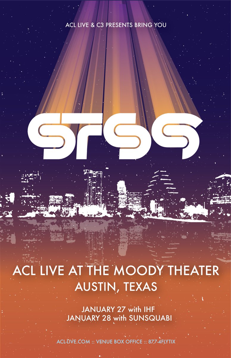 STS9's tweet image. January 27th &amp;amp; 28th: ACL Live at the Moody Theater in Austin, TX
With support from IHF (1/27) and SunSquabi (1/28)