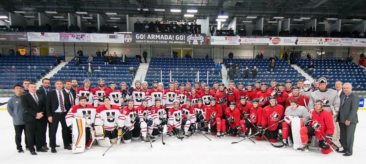 USPORTSca's tweet photo. Best of luck to @HockeyCanada at the #WorldJuniors and thanks to our student-athletes for proudly representing U Sports! https://t.co/jHjLDA3Avo